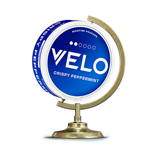 Crispy Peppermint can on a globe stand