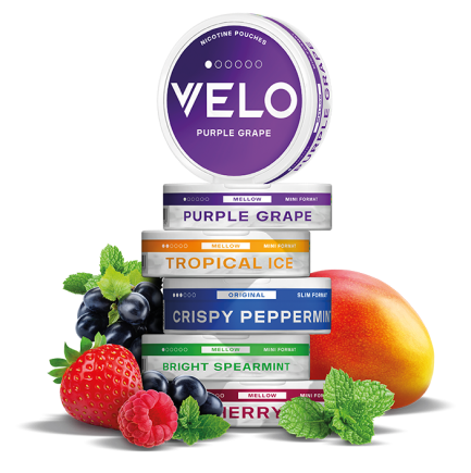 A stack of velo cans and fruit