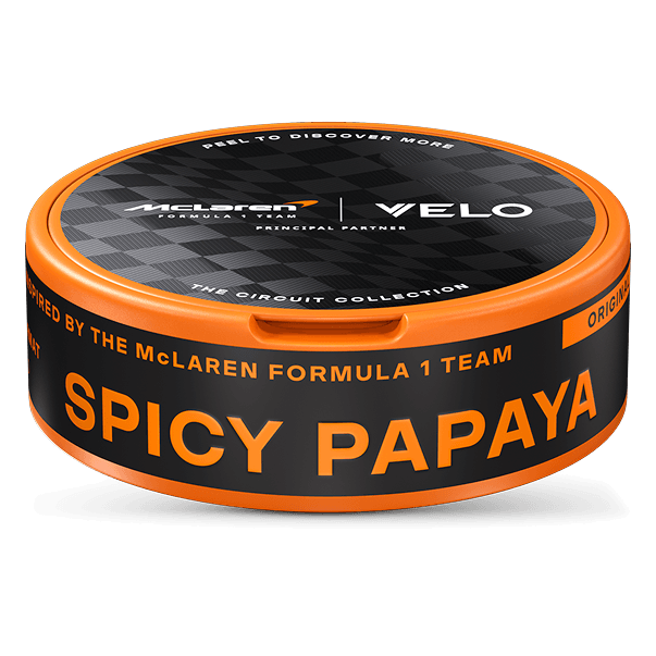 A Spicy Papaya VELO can