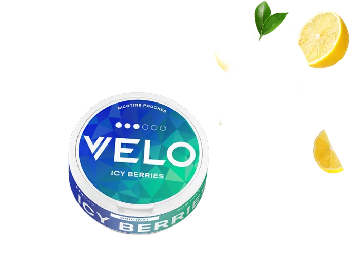 a can of VELO Icy Berries and fruits