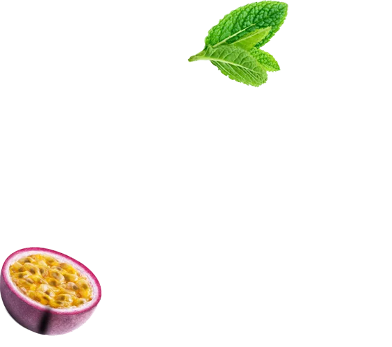 Passion Fruit and a sprig of mint